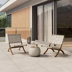 Balkonset Philina Creme Holz/Outdoorgeflecht
