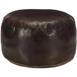 vidaXL Pouf Dunkelbraun 60 x 30 cm Echtes Ziegenleder