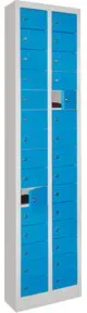 Pavoy Kleinfachschrank, 2 x 15 Fächer, Korpus Lichtgrau/ Front Lichtblau