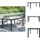 Vidaxl - Gartentisch 150x90x75 cm Gehärtetes Glas Poly Rattan Schwarz - Gartentisch - Polyrattan Tisch - Esstisch - Gartenmöbel - Balkonmöbel