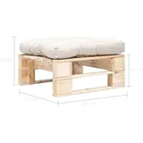 vidaXL Garten-Palettenhocker mit Kissen Holz Natur