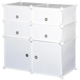 Homcom Schuhschrank 37 x 73 x 75 cm weiß / weiß