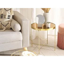 Beliani Beistelltisch LUCEA Sicherheitsglas Gold