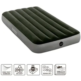 Intex Downy Fiber-tech Einzelbett Mit Fußpumpe Matratze - Green / Grey - 99 x 191 x 25 cm
