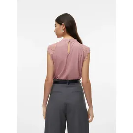 Vero Moda regular fit Blusentop mit Spitze Modell 'MILLA', rosa XL