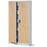 Jan Nowak Aktenschrank Metall Büroschrank abschließbar 90 cm JAN 4 Böden Stahl (Pulverbeschichtet 0,6 mm Wandmontage möglich PZH-zertifiziert) Ordnerschrank 50 Ordner Schloss 2 Schlüssel robust 13 Farben braun