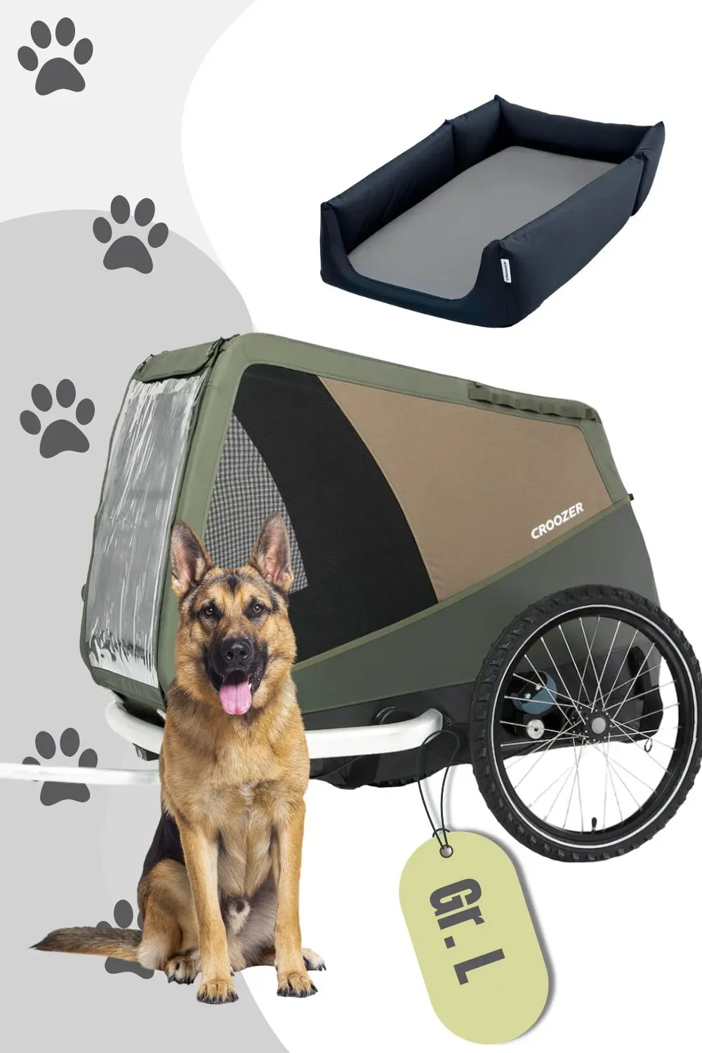 Croozer Dog Mikke Cozy Ride Bundle Moss Green