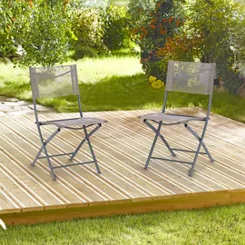 Relaxdays Gartenstuhl Klappstuhl 2er Set 120 x 60 x 90 cm beige