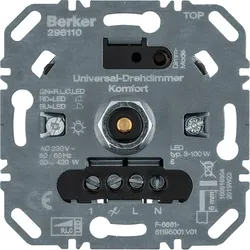 1St. Berker 296110 Universal-Drehdimmer Komfort (R L C LED) Softrastung Lichtste...