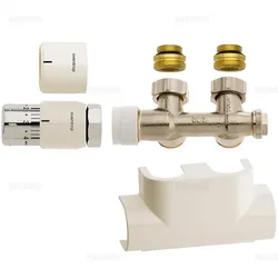 Oventrop Anschluss-Set Eckform für Badheizkörper 1184184, Heizung, weiß