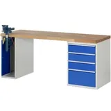 Rau Werkbank Modell 7510 mit 4 Schubladen und Schrank BxTxH 2000x900x840mm