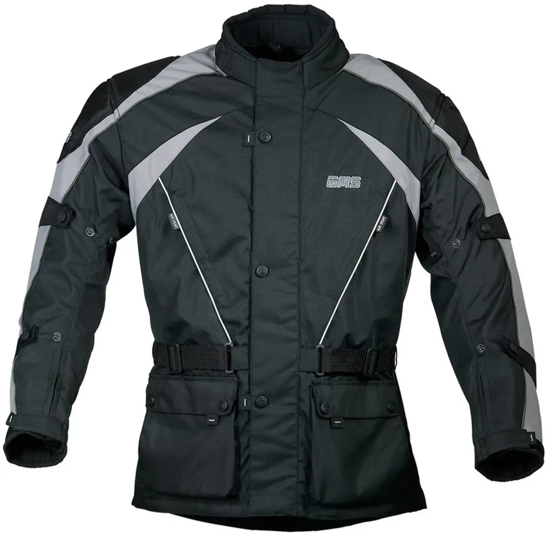 GMS Twister Motorrad Textiljacke, schwarz-grau, Größe L für Männer