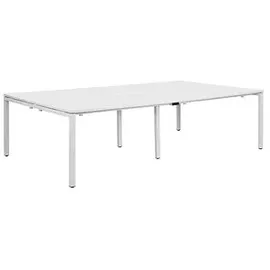 Paperflow easyDesk Doppelschreibtisch weiß rechteckig, 4-Fuß-Gestell weiß 280,0 x 166,0 cm