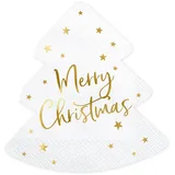 Partydeco Servietten Weihnachtsbaum - Merry Christmas 16x16,5cm