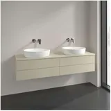 Villeroy & Boch Antao Waschbeckenunterschrank 1600 x 360 x 500 mm, Front ohne Struktur, Silk Grey Matt Lacquer