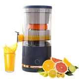 Elektrische Zitruspresse, tragbare Multifunktions-Entsafter, große Bohrung, Entsafter für Zuhause, Safttrennung, frischer Orangensaft, Zitronensaft, Grapefruitsaft (Blau)