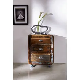 MASSIVMOEBEL24.DE Altholz Rollcontainer 55x38x70 mehrfarbig