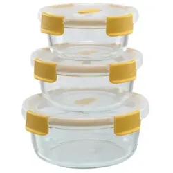 Citylife 3 Stück Glas-Crisper. hochtemperaturbeständige Lunchbox. Bento-Box – 400/620/960 ml