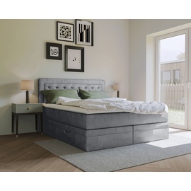 Leonique Boxspringbett »Julien«, light gray, , 18210851-0 Samtvelours 160 x 200,