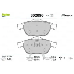 Bremsbelagsatz Scheibenbremse VALEO 302096 für Renault Master II Trafic