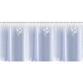 WECKBRODT Gardine WECKBRODT "Verona" Gr. 1, weiß, B:300cm H:100cm, Jacquard, Polyester, Gardinen, Gardine, Jacquard, strukturiert, Allover,floral,halbtransparent,Bordüre,, Store, Topseller