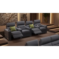 Stoff 4-Sitzer Couch BARI Relaxcouch Relaxsofa - Grau