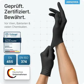 arnomed NITRIL MIDNIGHT BLACK Nitrilhandschuhe schwarz puderfrei 9/L