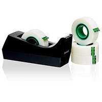 Scotch Schreibtisch-Klebebandabroller C38, Schwarz +Magic Unsichtbares Klebeband, 19 mm