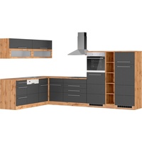 Kochstation Küche »KS-Wien«, Stellbreite 220 x 340 cm, wahlweise mit E-Geräten, grau