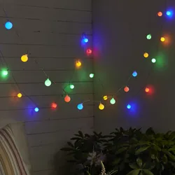 LED Lichterkette BERRY - 50 bunte, opale Kugeln - L: 7,35m - transparentes Kabel...