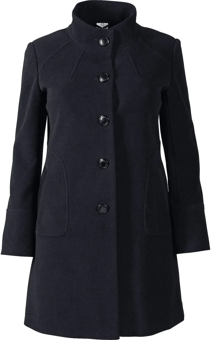 Kurzmantel mit Stehkragen - schwarz - 50