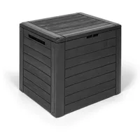 Kreher Kompakte Kissenbox/Aufbewahrungsbox in Anthrazit mit 140 Liter Volumen.
