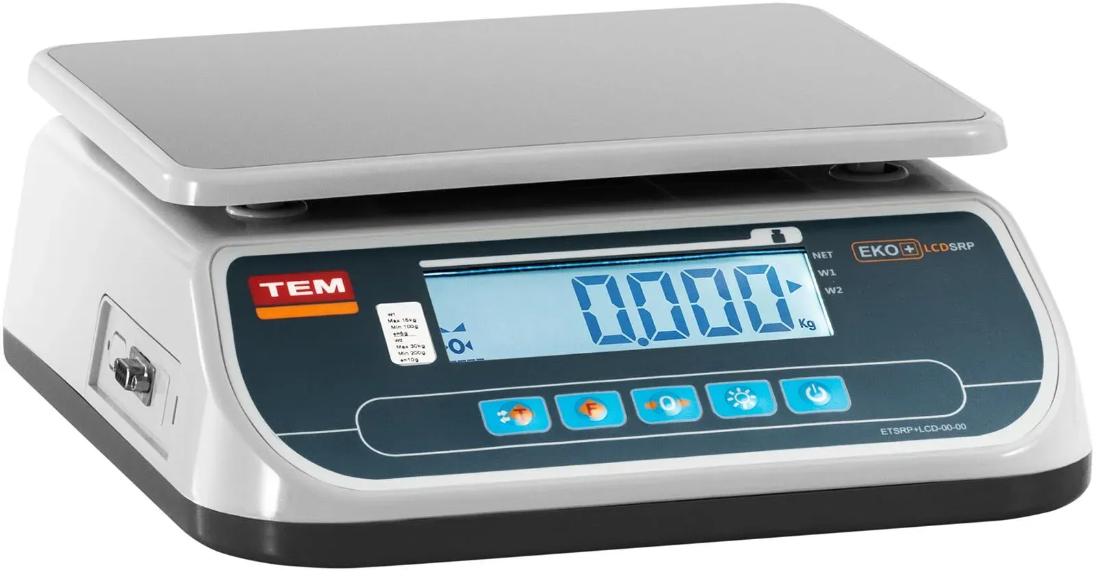 TEM Tischwaage - geeicht Zone 2 - 30 kg / 10 g - LCD TSRP+LCD30T-B1-ZONE2