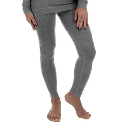 Thermounterwäsche Damen mit Merino-Wolle | lange Unterhose | Grau Melange grau L