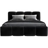 mebloland Polsterbett, Schwarz, Textil, H2, 90x200 cm, Schlafzimmer, Betten, Polsterbetten