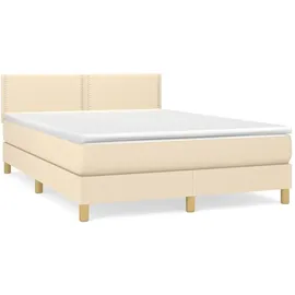 vidaXL Boxspringbett 140 x 200 cm Creme