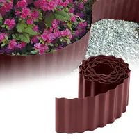 GARDENIX Rasenkante Kunststoff 9m, Höhe 15 cm - Beeteinfassung Gewellte für Blumenbeet - Beetumrandung Kunststoff Braun, Beetbegrenzung, Flexibel, Wetterbeständig, Einfache Montage