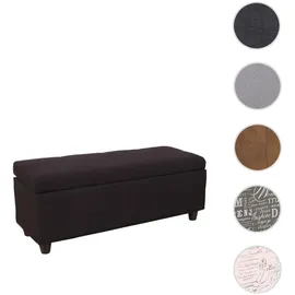 berlinlodge Aufbewahrungs-Truhe Lars HxBxT 45x114x45cm Stoff/Textil Schwarz Sitzbank Bank