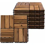 Etc-shop - Holzfliese Akazie 30 x 30 cm Terrassenplatten Klicksystem Außen Klickfliesen Balkon Terrassenfliesen Holz, wetterfest rutschfest, h 1,9