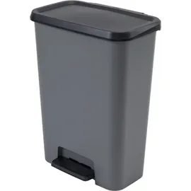 KETER Curver Compatta Tretabfallbehälter, dunkelgrau, 50 l