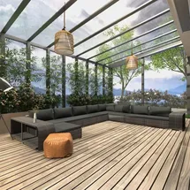 vidaXL Garten-Lounge-Set 11-tlg. grau