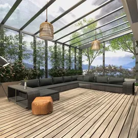 vidaXL Garten-Lounge-Set 11-tlg. grau