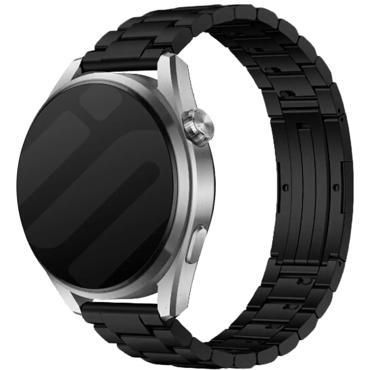 Strap-it Gard Pro Health Smartwatch 3 - 48mm Armband Titan 'One Push' für Gard Pro Health Smartwatch 3  - 48mm - Schwarz - Butterfly-Verschluss