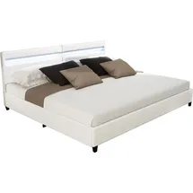 Home Deluxe LED Bett Nube mit Schubladen 200x200cm - versch. Ausführungen - mit Matratze - Weiß