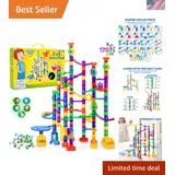 170 Stück Mehrfarbige Murmelbahn Marble Run Set mit 120 Kunststoffteile 50 Gl...