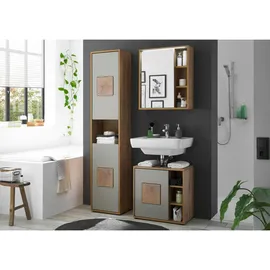 MID.YOU Greece Hochschrank 40 x 190 cm Grau Holz