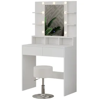 Vicco Schminktisch Taylor 80 cm mit LED Beleuchtung und Hocker