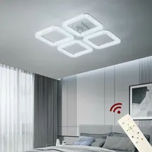 Eurotondisplay.com LED Deckenlampe DF-4 50cm Deckenleuchte Leuchte Lampe mit Fernbedienung Lichtfarbe/Helligkeit einstellbar dimmbar A+ LED Wohnzimmerleuchte Deckenla... - Weiß
