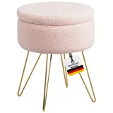 Albatros Hocker mit Stauraum Cannes Sitzhocker mit Stauraum, Modernes Design, Edler Sherpa-Bezug Sitztruhe Sitzbank mit Stauraum – optimal als Fußhocker