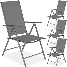 Tectake Marcellino Gartenstuhl 54,5 x 65 x 107,5 cm grau 4 St.